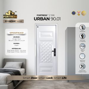 Pintu Fortress Tipe URBAN 90.01 Bahan Baja Warna Putih