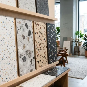 Keramik Motif Terrazzo untuk Ruang Tamu yang Estetik